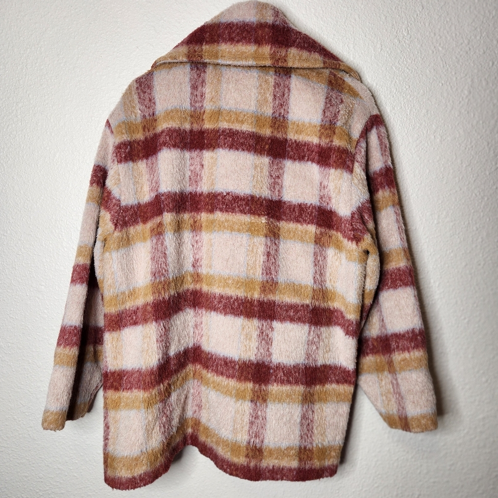 Corey Lyn Calter CLC Plaid Double-Breasted Pink Red Women's Coat Size Large - Picture 10 of 16
